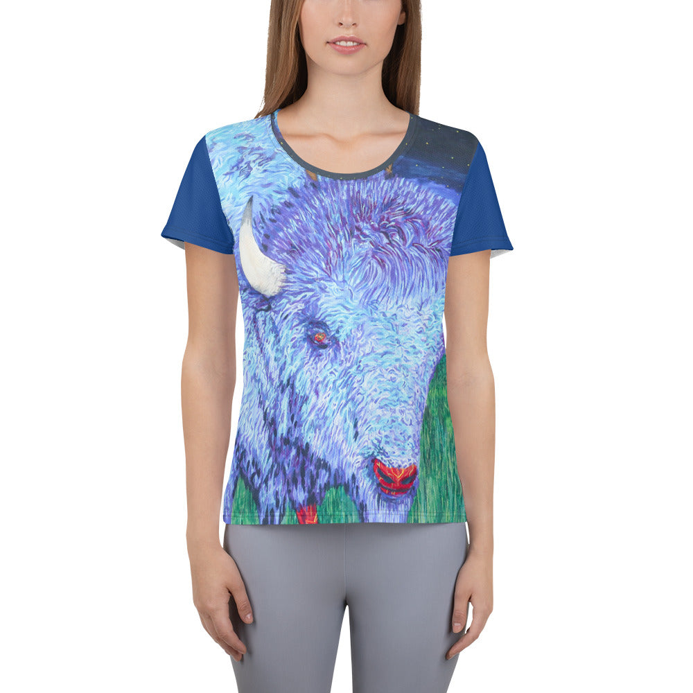 Bison Rider All-Over Women's T-shirt by Kevin Wesaquate