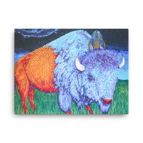 Mistassini the Boy by Kevin Wesaquate Canvas Print