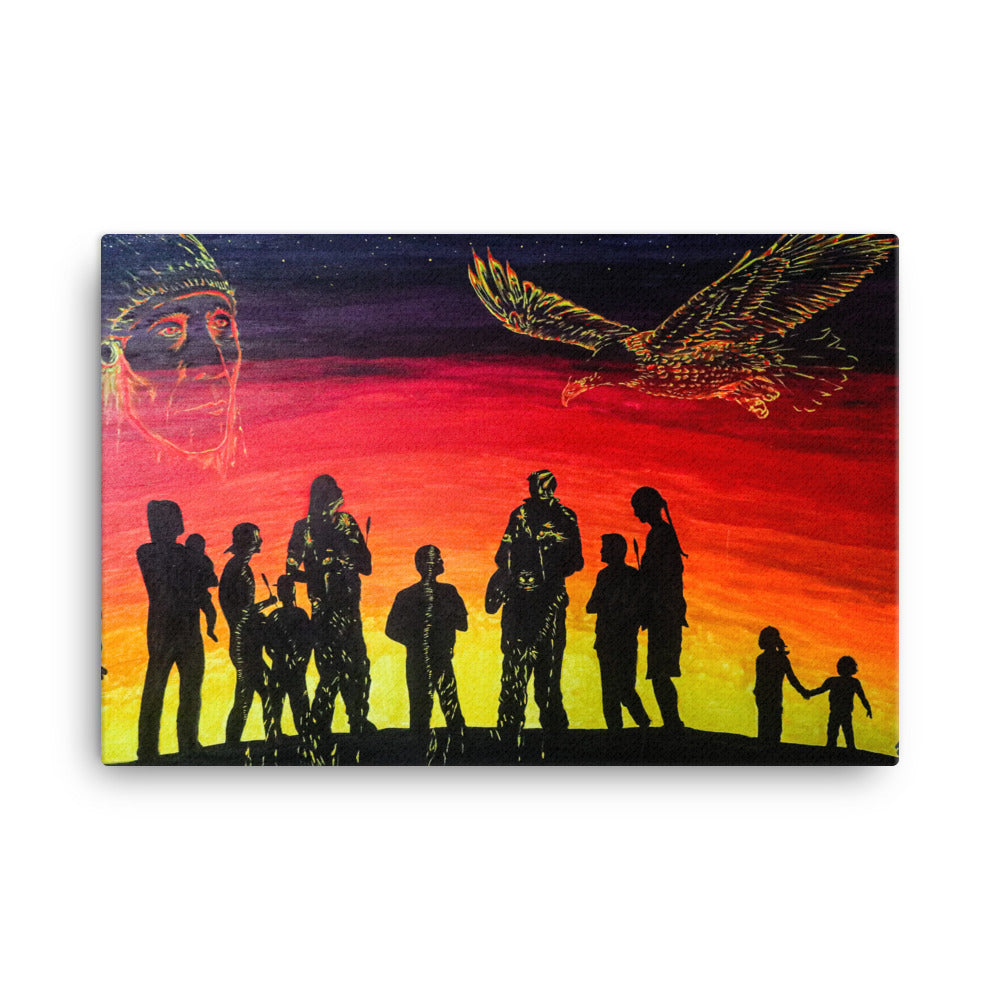 Longwalkers' by Kevin Wesaquate Canvas Print