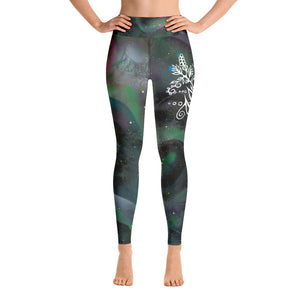 Purple Coneflower Yoga Leggings by Miigizi