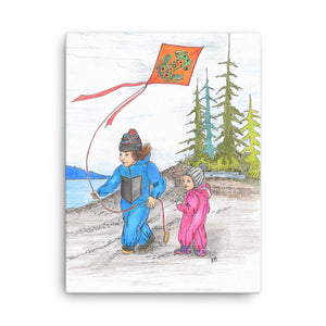 Kite Flying by Lynn Hughan Canvas Print