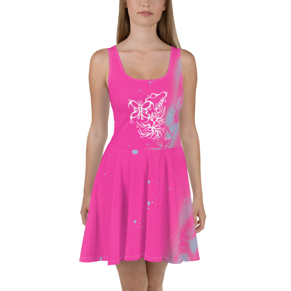 Butterfly & Floral Skater Dress by Miigizi