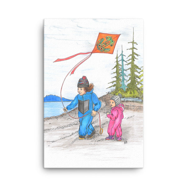 Kite Flying by Lynn Hughan Canvas Print