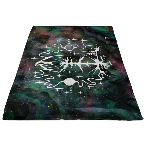 Thunderbird Coming to Nest Fleece Blanket by Miigizi