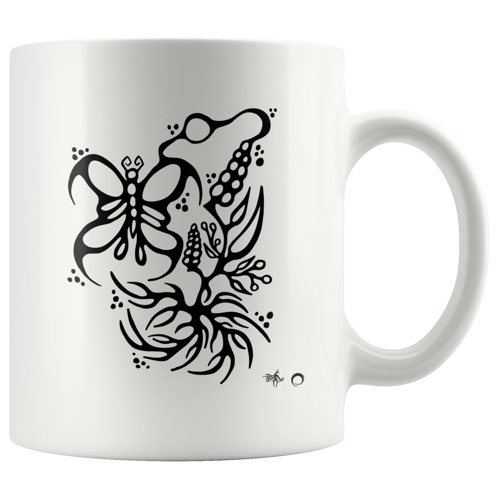 Butterfly & Floral Mug by Miigizi