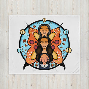 Misko-Memeegwe - Orange Butterfly Blanket by Ruby Bruce