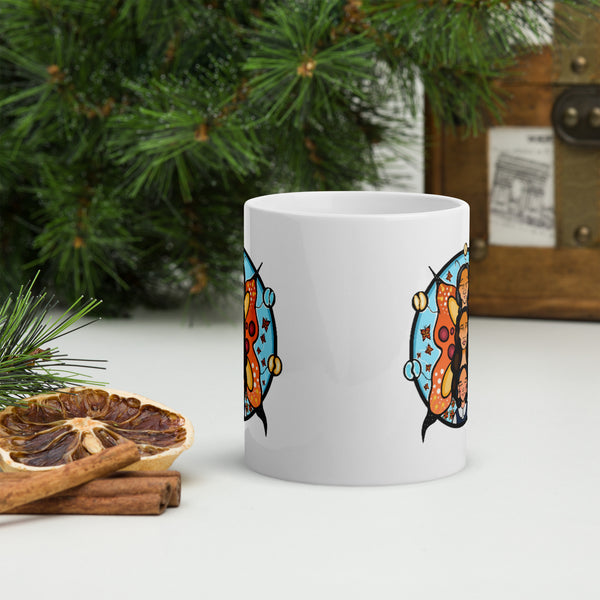 Misko-Memeegwe - Orange Butterfly Mug by Ruby Bruce