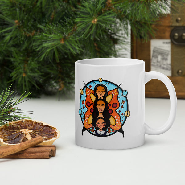 Misko-Memeegwe - Orange Butterfly Mug by Ruby Bruce