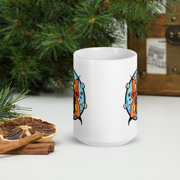 Misko-Memeegwe - Orange Butterfly Mug by Ruby Bruce