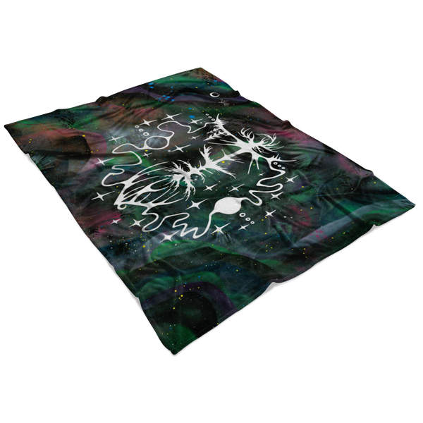 Thunderbird Coming to Nest Fleece Blanket by Miigizi