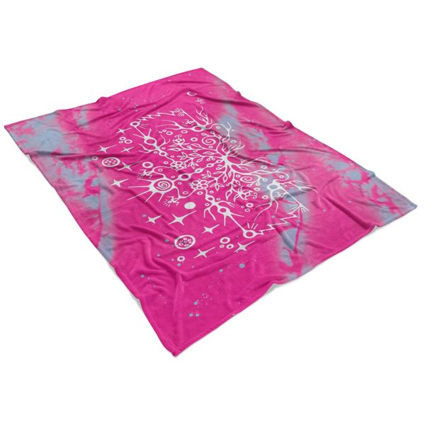Heart Berry Floral Fleece Blanket by Miigizi